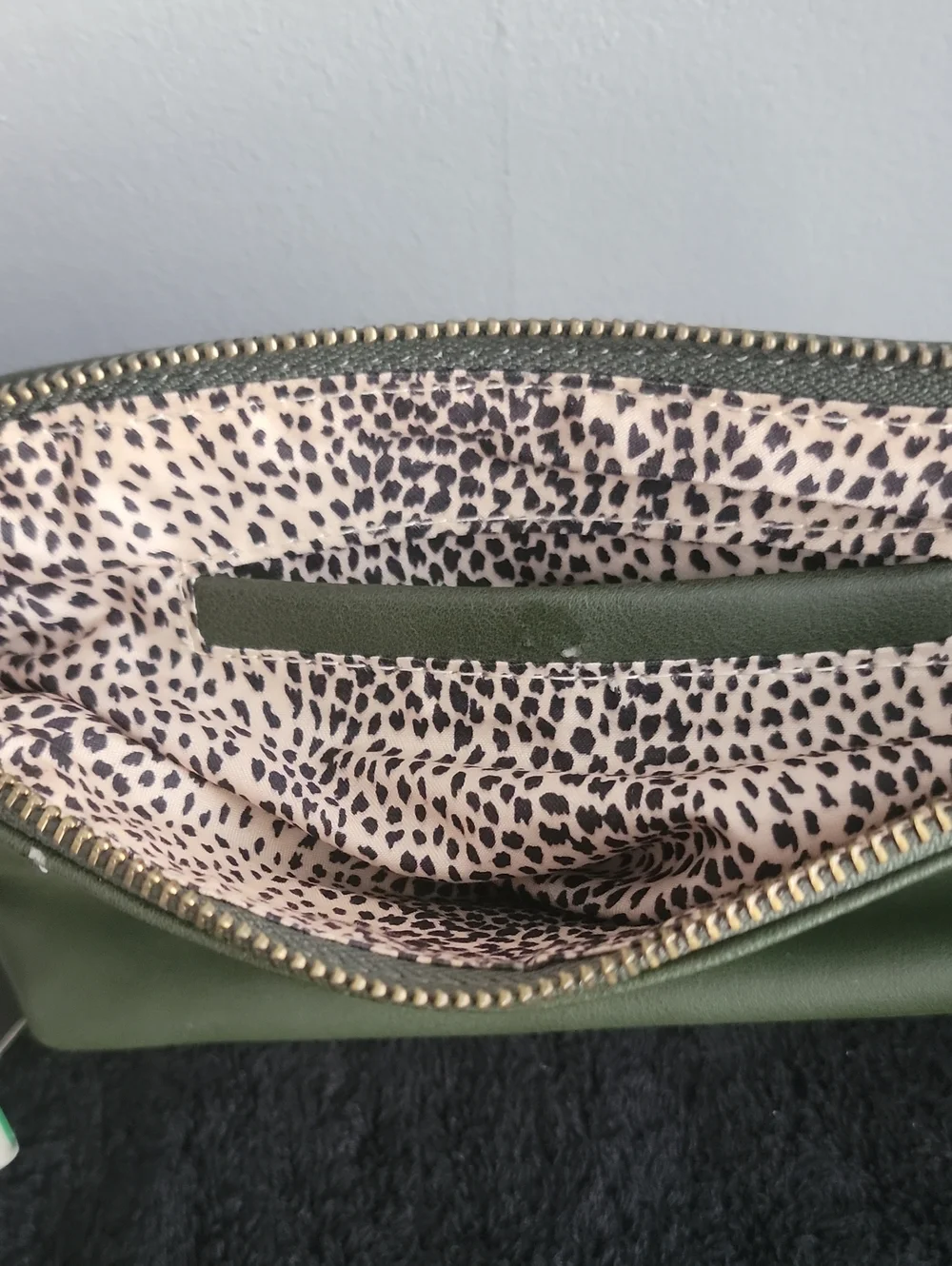 Green Leather Clutch and Wallet Combo